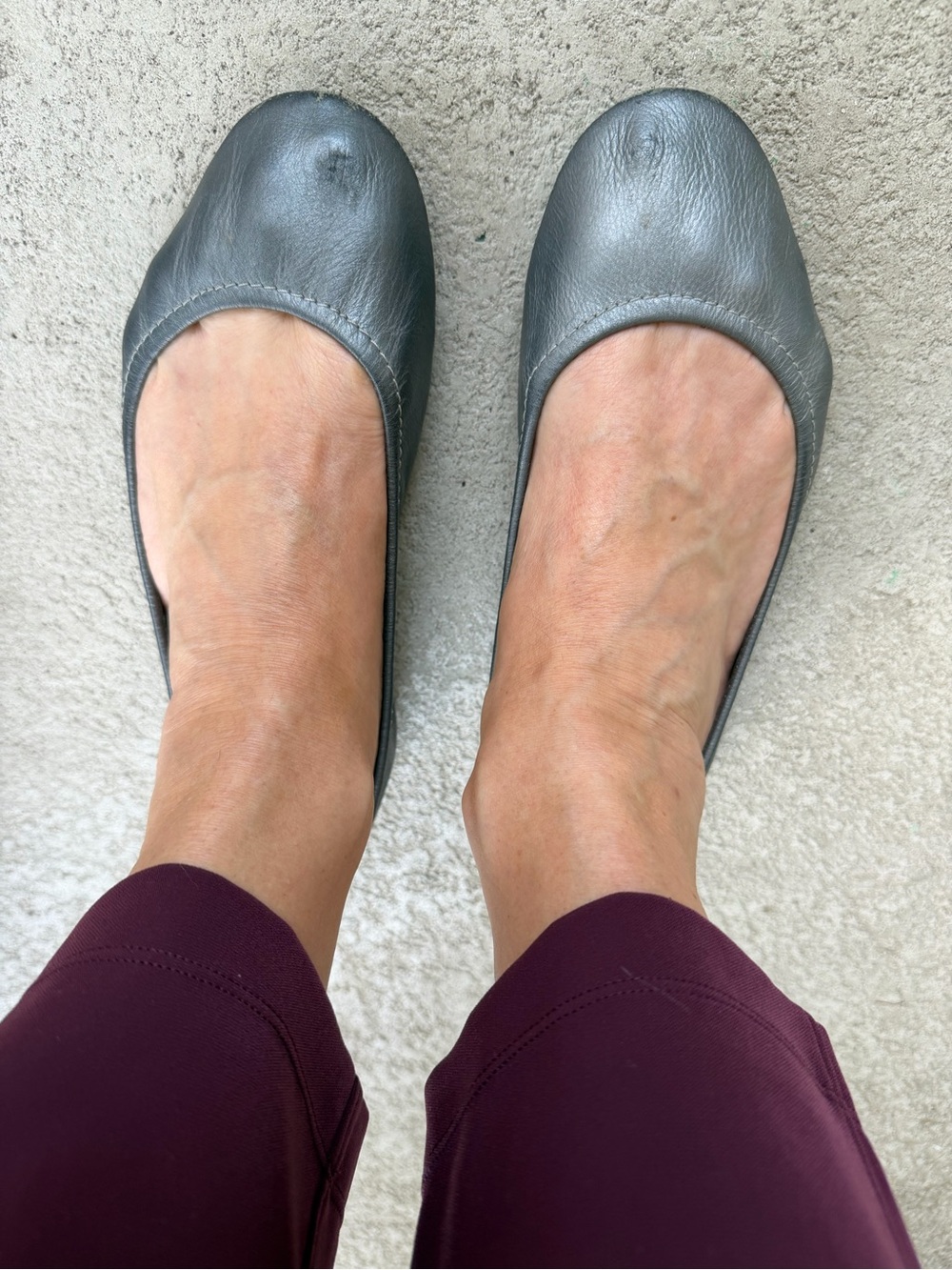 Tieks Gunmetal Silver Leather Ballet Flats Foldable Travel Shoes Women’s 7 - Picture 11 of 17